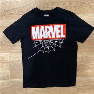 Marvel Kids Black T-Shirt with Red Logo